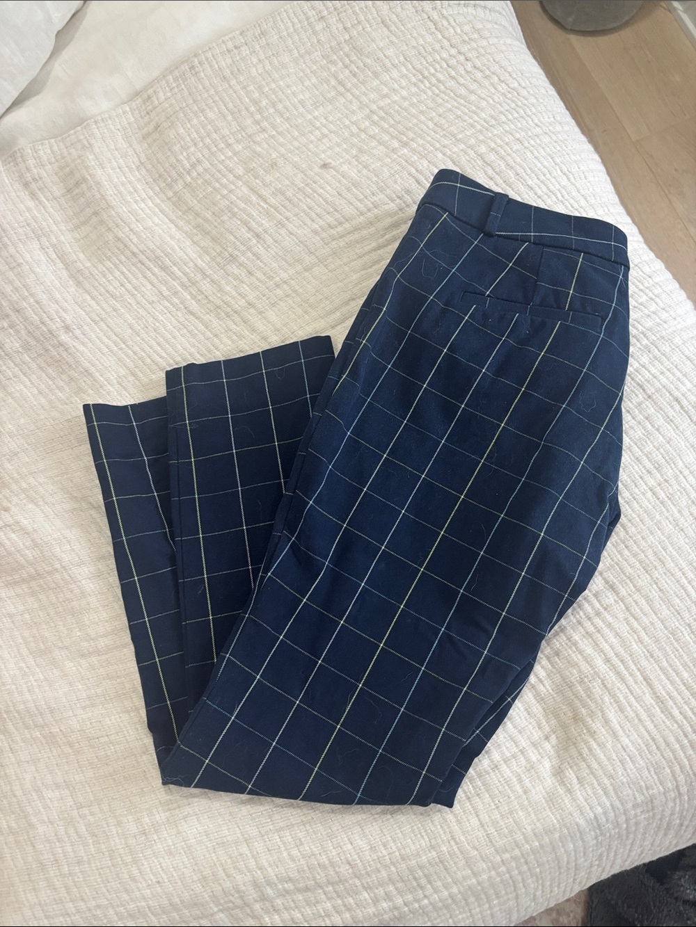 Women’s Sloan Cut Banana Republic Navy Windowpane Pants